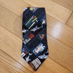 Lawyer Attorney Shark Corporate Environmental Criminal Silk‎ Necktie Vtg Korea